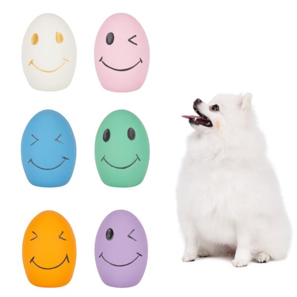 6PCS Latex Squeaky Bouncy Balls for Small Dogs – Durable Puppy Fetch Toys