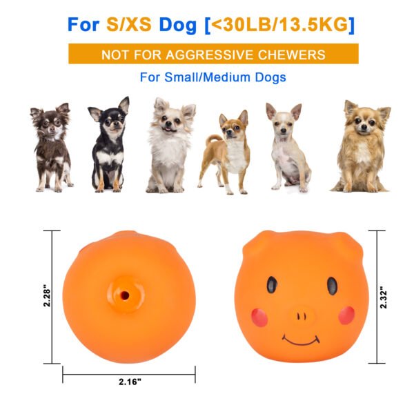 6PCS Piggy Face Squeaky Balls – Latex Chew Toys for Small Dogs - 图片 2