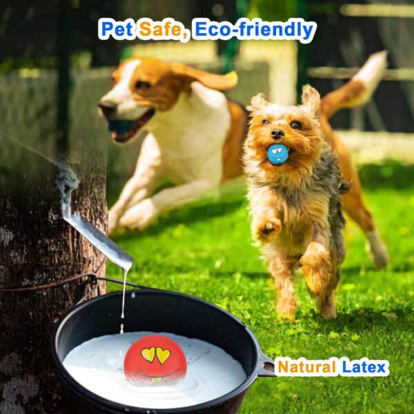 3PCS Smile Face Squeaky Balls – Latex Toys for Small Dogs & Puppies - 图片 5