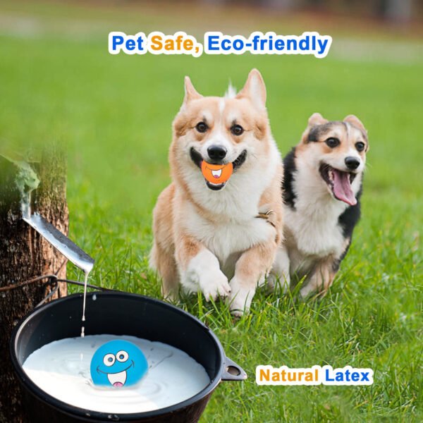 6PCS Smile Face Squeaky Balls – Latex Chew Toys for Puppie - 图片 5