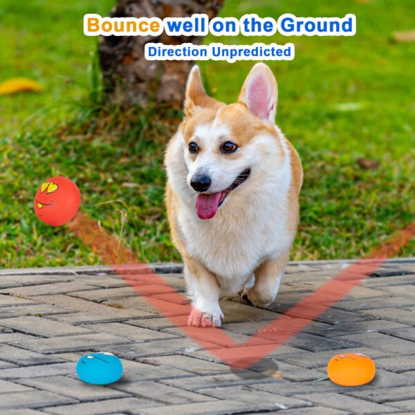 3PCS Smile Face Squeaky Balls – Latex Toys for Small Dogs & Puppies - 图片 4