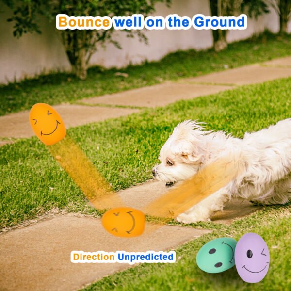 6PCS Latex Squeaky Bouncy Balls for Small Dogs – Durable Puppy Fetch Toys - 图片 5