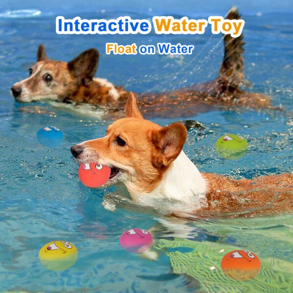 6PCS Smile Face Squeaky Balls – Latex Chew Toys for Puppie - 图片 6