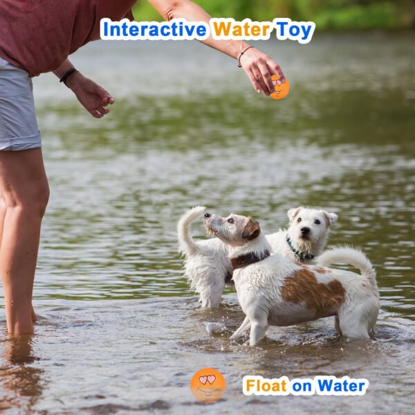 3PCS Smile Face Squeaky Balls – Latex Toys for Small Dogs & Puppies - 图片 3